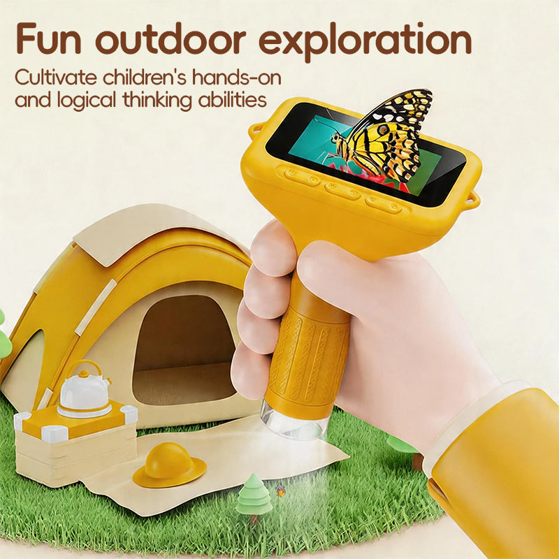 A kids’ microscope for play instead of using a mobile phone